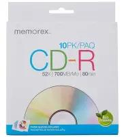 MEMOREX CD-R 700MB 52X ümbrikus, pakk (10 tükk) [56996]