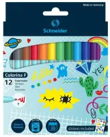 Viltpliiatsid SCHNEIDER Colorina F, 12 värvi