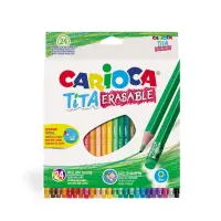 Värvipliiatsid CARIOCA TITA, kustutuskummiga kustutatavad, 24 värvi