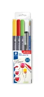 Komplekt STAEDTLER 3001 STB5-2, 3 viltpliiatsit, must tindipliiats ja pintsel