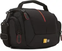 Case Logic | Compact System/Hybrid/Camcorder Kit Bag | Black | Interior dimensions (W x D x H) 76 x 140 x 89 mm | * Camcorder kit bag; * Interior divider separates hardware and charger; * Side storage pockets for cables and accessories; * Internal, zippered pocket; * Shoulder strap included