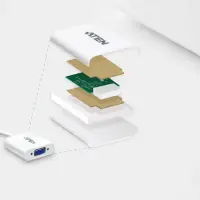 ATEN VC925-AT videokaabliadapter DisplayPort VGA (D-Sub) Valge
