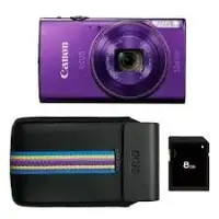 Canon IXUS 285 HS Kit (camera, 8Gb memory card, case) Compact camera, 20.2 MP, Optical zoom 12 x, Digital zoom 4 x, Image stabilizer, ISO 3200, Display diagonal 7.62 ", Wi-Fi, Focus TTL, Video recording, Lithium-Ion (Li-Ion), Purple