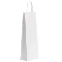 Paberkott pudelile, TWIST, 140 x 80 x 390 mm, valge (kogus 5 tükki) – pilt 2