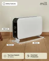 Mill | Heater | CO2200MECMAX | Convection Heater | 2200 W | Number of power levels 3 | Suitable for rooms up to max 30 m² | White – pilt 10
