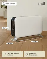 Mill | Heater | CO2200LEDMAX | Convection Heater | 2200 W | Number of power levels 3 | Suitable for rooms up to 5-30 m² | White – pilt 3