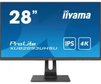 Iiyama Monitor XUB2893UHSU-B1 28 ", IPS, 4K, 3840 x 2160, 16:9, 3 ms, 300 cd/m², Matte Black, 60 Hz