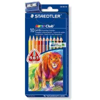 Värvipliiatsid Staedtler Noris Club 128, tringular jumbo, 10 värvi
