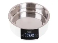 Adler | Kitchen scale with a bowl | AD 3166 | Maximum weight (capacity) 5 kg | Graduation 1 g | Display type LCD | White