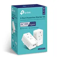 TP-LINK | AV1000 2-Port Gigabit Passthrough Powerline Starter Kit | TL-PA7027P KIT | 10/100/1000 Mbit/s | Ethernet LAN (RJ-45) ports 2 | No Wi-Fi | Extra socket – pilt 10