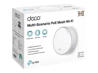 TP-LINK Deco X50 (3-pack) AX3000 Whole Home Mesh Wi-Fi 6 System | TP-LINK | Whole Home Mesh Wi-Fi 6 System | Deco X50 (3-pack) | 802.11ax | 574+2402 Mbit/s | Ethernet LAN (RJ-45) ports 3 | Mesh Support Yes | MU-MiMO Yes | No mobile broadband | Antenna type Internal – pilt 4