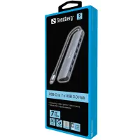 Sandberg 136-40 jaotur USB 3.2 Gen 1 (3.1 Gen 1) Type-C 5000 Mbit/s Hall