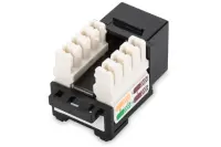 Class D CAT 5e Keystone Jack | DN-93501 | Unshielded RJ45 to LSA | Cable installation via LSA strips, color coded according to EIA/TIA 568 A & B; The Cat 5e keystone module supports transmission speeds of up to 1 GBit/s & 100 MHz in connection with cat. 5e or higher network installation cables | Black