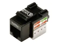 Class D CAT 5e Keystone Jack | DN-93501 | Unshielded RJ45 to LSA | Cable installation via LSA strips, color coded according to EIA/TIA 568 A & B; The Cat 5e keystone module supports transmission speeds of up to 1 GBit/s & 100 MHz in connection with cat. 5e or higher network installation cables | Black