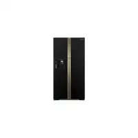 Hitachi Refrigerator R-W660PRU3 (GBK) Free standing, Side by Side, Height 183.5 cm, A+, No Frost system, Fridge net capacity 396 L, Freezer net capacity 144 L, Display, 41 dB, Black glass