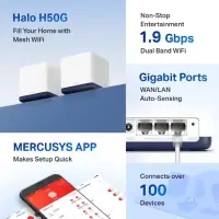 Wireless Router|MERCUSYS|Wireless Router|2-pack|1900 Mbps|Mesh|LAN \ WAN ports 3|HALOH50G(2-PACK) – pilt 6