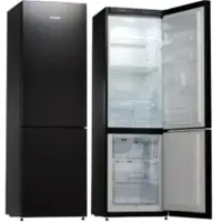 Snaige Refrigerator RF36NG-Z1JJ27J835Z185SN1X Free standing, Combi, Height 194.5 cm, A++, Fridge net capacity 229 L, Freezer net capacity 74 L, 41 dB, Black glass