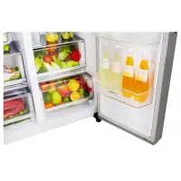 LG Refrigerator GSJ960PZBZ Energy efficiency class F, Free standing, Side by Side, Height 179 cm, No Frost system, Fridge net capacity 411 L, Freezer net capacity 214 L, Display, 39 dB, Inox