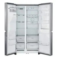 LG Refrigerator GSJ960PZBZ Energy efficiency class F, Free standing, Side by Side, Height 179 cm, No Frost system, Fridge net capacity 411 L, Freezer net capacity 214 L, Display, 39 dB, Inox