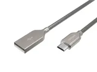 Natec Prati, USB Micro to Type A Cable 1m, Metal, Silver