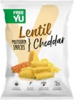 Vegan läätsekrõpsud Free Yu, cheddari maitsega 70g
