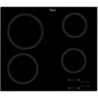 Whirlpool AKT 801/NE Vitroceramic, Number of burners/cooking zones 4, Black, Timer