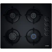 Bosch POP6B6B10 Gas on glass, Number of burners/cooking zones 4, Black,