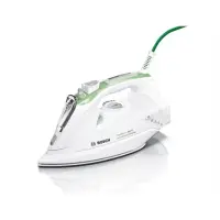 Iron Bosch TDA702421E White/Green, 2400 W, With cord, Continuous steam 45 g/min, Steam boost performance 200 g/min, Anti-drip function, Anti-scale system, Vertical steam function, Water tank capacity 380 ml