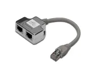 Digitus | CAT 5e patch cable adapter, 2x CAT 5e, shielded | DN-93904 | 0.19 m | Black | RJ45 socket to RJ45 plug