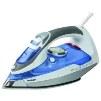 Iron Scarlett SC-1337SR Blue/Grey/White, 2400 W, With cord, Continuous steam 40 g/min, Steam boost performance 120 g/min, Auto power off, Anti-drip function, Anti-scale system, Vertical steam function, Water tank capacity 300 ml