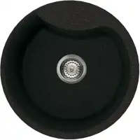 Elleci Ego Round Number of bowls 1, Granitek, Black, Width 485 ", Depth 485 ", 230 "