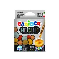 Guaššvärvid Carioca Metallic, 6 tk