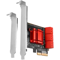 Six-channel SATA III PCI-Express controller with six internal SATA ports. Standard & Low profile.