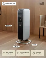 Mill | Heater | AB-H1000DN | Oil Filled Radiator | 1000 W | Number of power levels 3 | Suitable for rooms up to 12-16 m³ | White – pilt 16