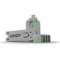 Lindy 40451 pordilukk Pordilukk + võti USB tüüp A Roheline Akrüülnitriil butadieen stüreen (ABS) 5 tk – pilt 7