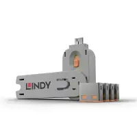 Lindy 40453 pordilukk Pordilukk + võti USB tüüp A Oranž Akrüülnitriil butadieen stüreen (ABS) 5 tk – pilt 5