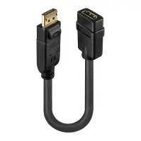 Lindy 41005 videokaabliadapter 0,15 m DisplayPort HDMI Must – pilt 2