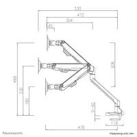 Neomounts FPMA-D750WHITE2 monitori kinnitus ja alus 81,3 cm (32") Laud Valge – pilt 6