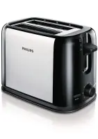 Toaster Philips Daily Collection HD2586/20 Black/Silver, Stainless steel, 950 W, Number of slots 2, Number of power levels 7,