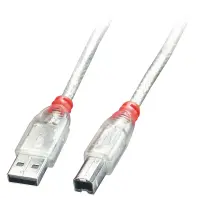 Lindy 41753 USB-kaabel USB 2.0 2 m USB A USB B 0,48 Gbit/s Läbipaistev – pilt 2