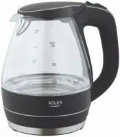 Adler | Kettle | AD 1224 | Standard | 2000 W | 1.5 L | Glass | 360° rotational base | Black – pilt 3