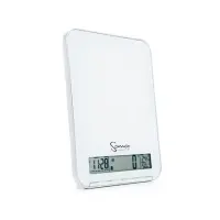 Sana Electronic kitchen scale Maximum weight (capacity) 10 kg, Graduation 1 g, Display type LCD, Clock function, White