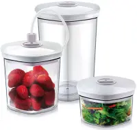 Caso | Vacuum Canister Set | 01260 | 3 canisters | White/Transparent – pilt 2