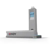 Lindy 40465 pordilukk Pordilukk + võti USB tüüp-C Sinine Akrüülnitriil butadieen stüreen (ABS) 1 tk – pilt 4