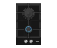 Simfer | Hob | H3.201.TGRSP | Gas on glass | Number of burners/cooking zones 2 | Rotary knobs | Black