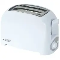 Toaster Adler AD 3201 White, Plastic, 750 W, Number of slots 2, Number of power levels 7,