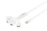 Digitus | USB 2.0 Cable Hub, 4-Port 4x USB A/F, 1x USB A male, DC2.5mm (PSU not incl.) | DA-70216