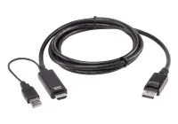 ATEN 2L-7D02HDP videokaabliadapter 1,8 m HDMI + USB DisplayPort Must – pilt 2