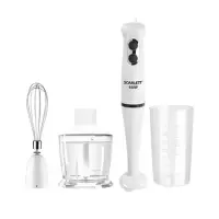 Hand Blender Scarlett SC-HB42F13RWH White, Hand Blender, 650 W, Number of speeds 2, Ice crushing, Mini chopper, Shaft material Plastic