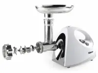 Tristar | VM-4210 Meat Grinder | White | 3 Stainless steel grinding plates, Aluminum grinder head, Aluminum hopper tray, Sausage stuffer, Kubbe attachment, Sausage accessory, Stainless steel blade – pilt 4